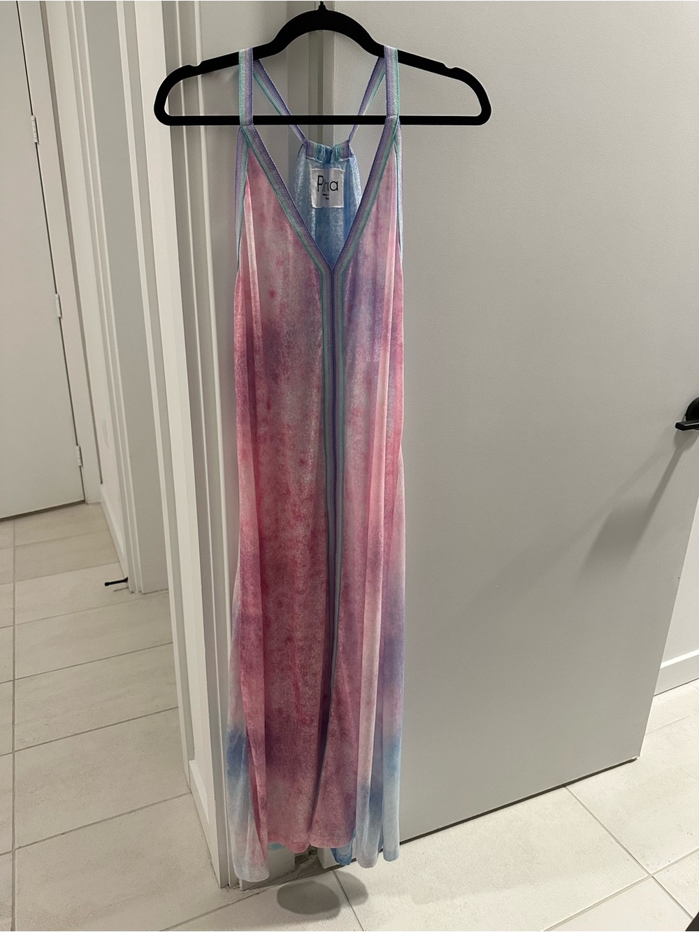 Pitusa Pastel Tie-Dye Maxi with Trim Accents